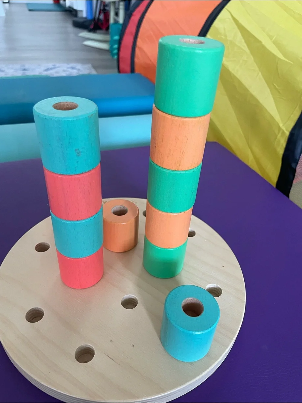 Lovevery Wooden Peg Stacker - Multicolor
